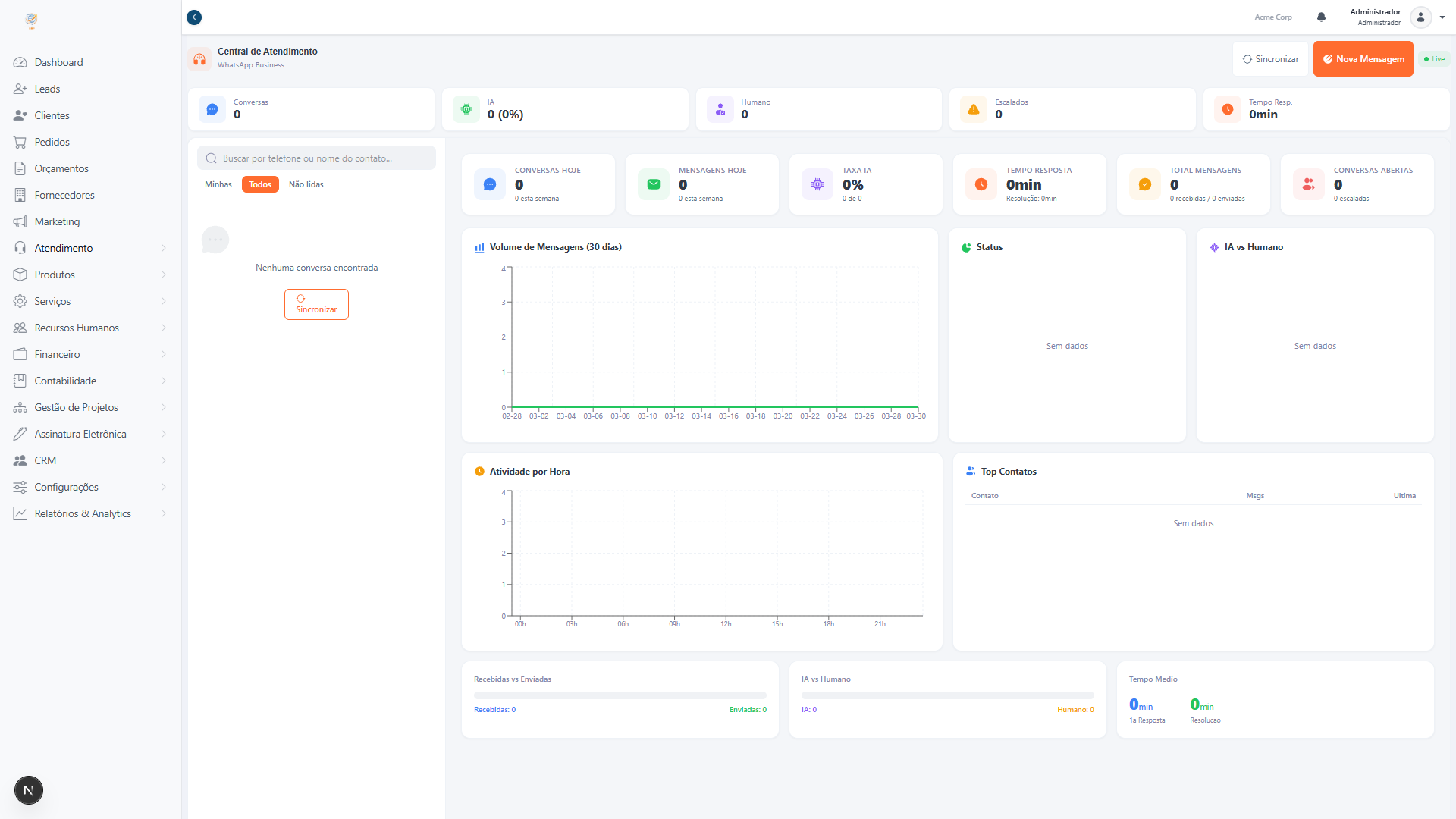 WhatsApp CRM view